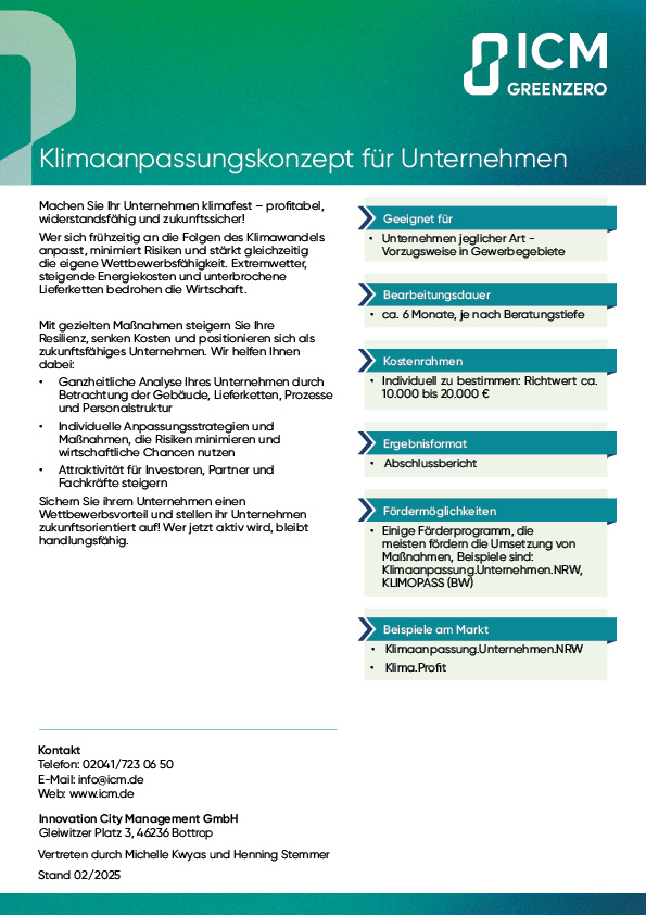 Klimaanpassungskonzept für Unternehmen